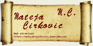Mateja Ćirković vizit kartica